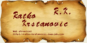 Ratko Krstanović vizit kartica
